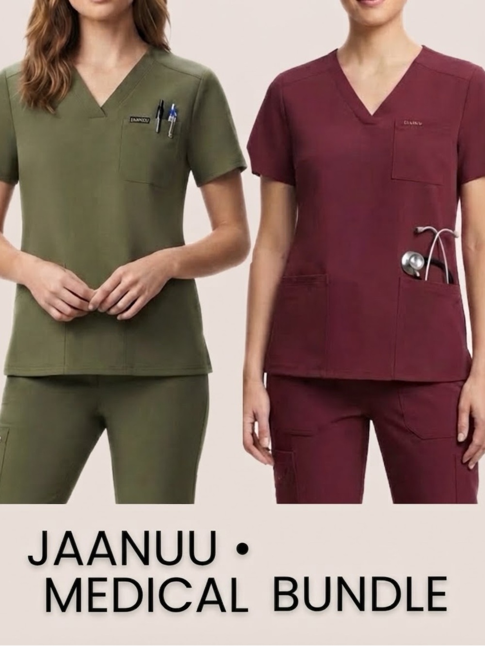 Medical Uniform • Like Ne
Jaanuu Women’s Medical Scrub Tops • Burgundy